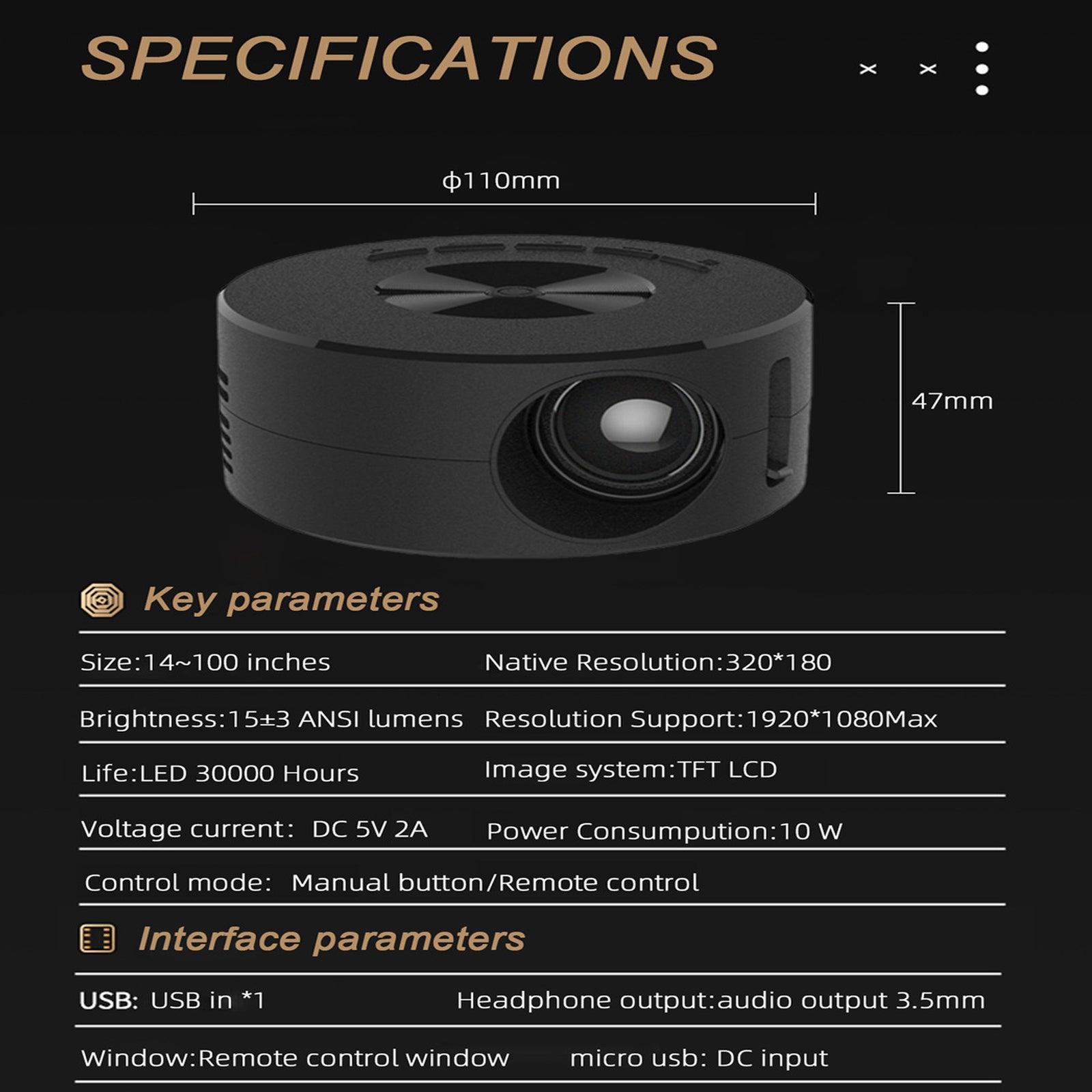 Experience Cinematic Quality Anywhere with the Mini Projector - 1920*1080P HD Home Theater Projector with Remote Control