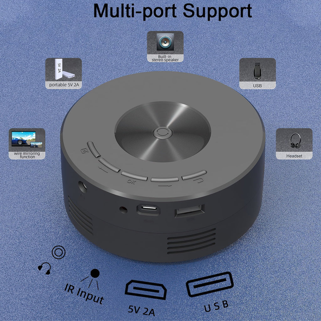 Experience Cinematic Quality Anywhere with the Mini Projector - 1920*1080P HD Home Theater Projector with Remote Control
