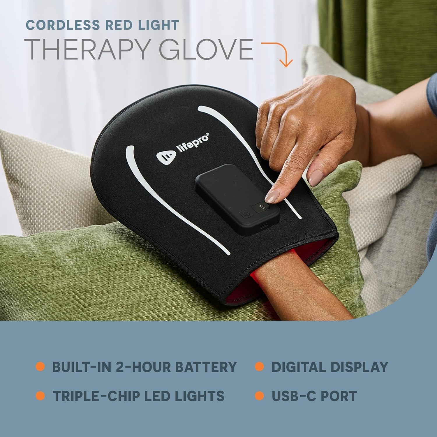 Red Light Therapy for Hands, Feet & Ankles – Cordless Glove & Foot Wrap with Dual Wavelengths (660Nm & 850Nm) Infrared Foot Therapy, Auto Shut-Off Timer for Wellness, Relaxation & Comfort