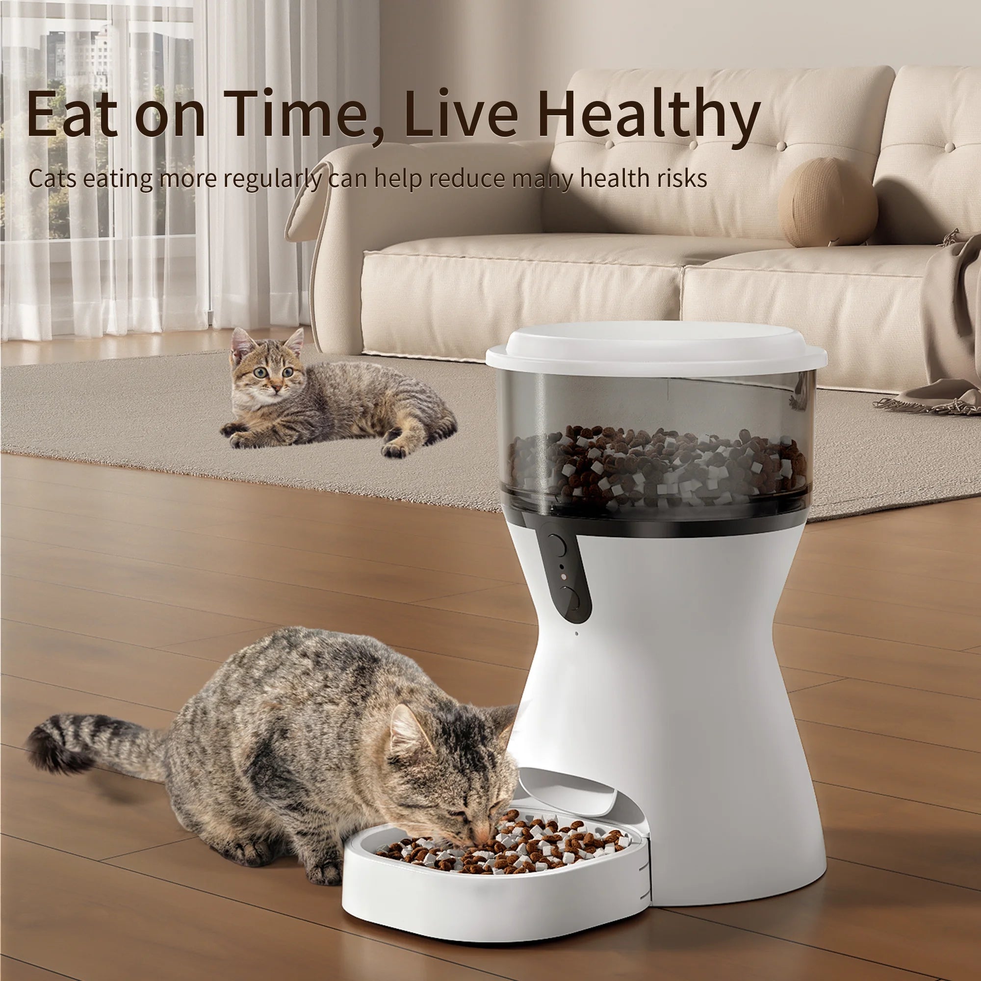 Revolutionary Automatic Cat and Dog Feeder with Smart App Control - 4L Capacity, Voice Recording, and Dual Power Support for Hassle-Free Pet Feeding