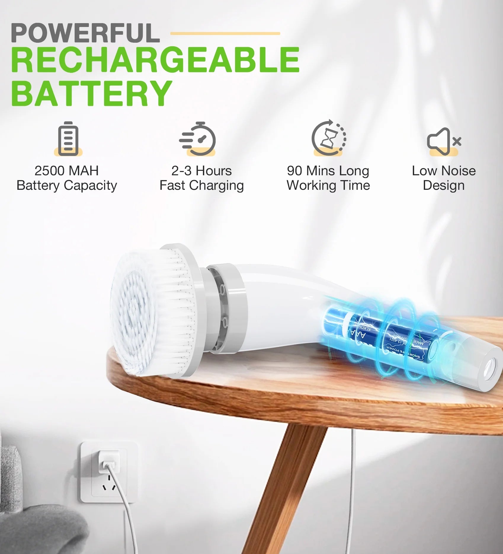 Electric Spin Scrubber, Cordless Bathroom Scrubber Cleaning Brush for Floor, Bathtub, Kitchen