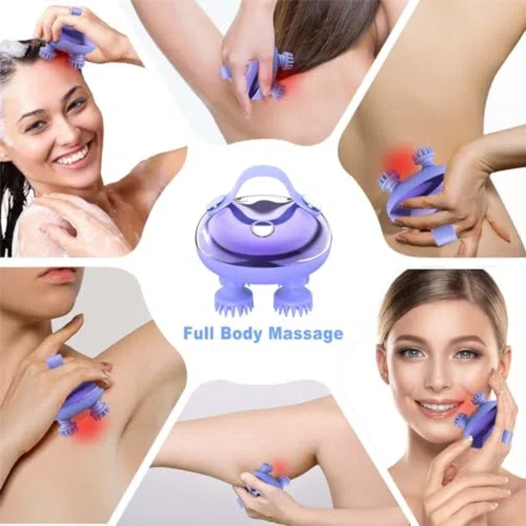 Scalp Massager Portable Electric Scalp Massager Hair Growth,Waterproof Handheld Head Scratcher Massager,3 Speed Modes with 8 Massage Claws Cat Massager(Purple)