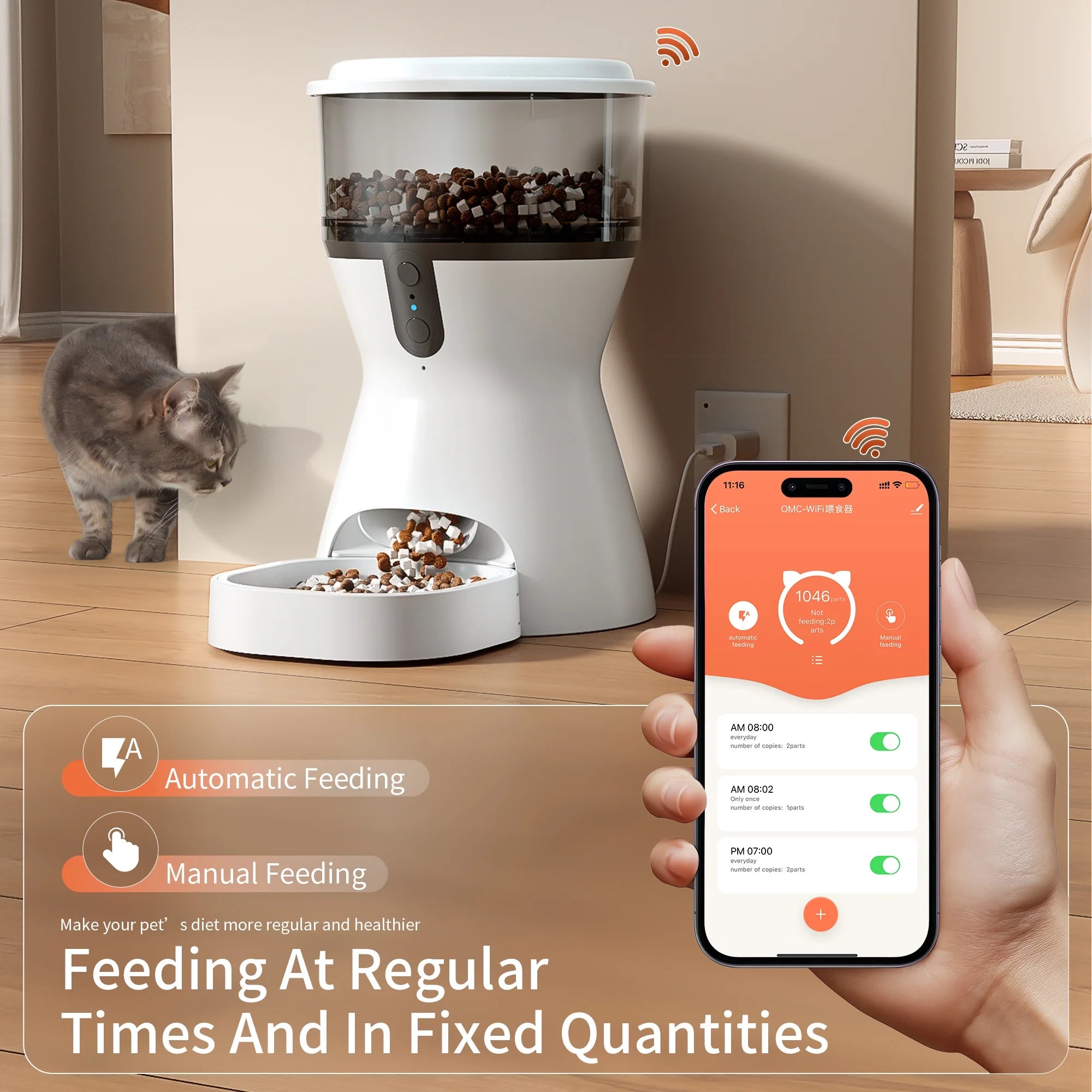 Revolutionary Automatic Cat and Dog Feeder with Smart App Control - 4L Capacity, Voice Recording, and Dual Power Support for Hassle-Free Pet Feeding