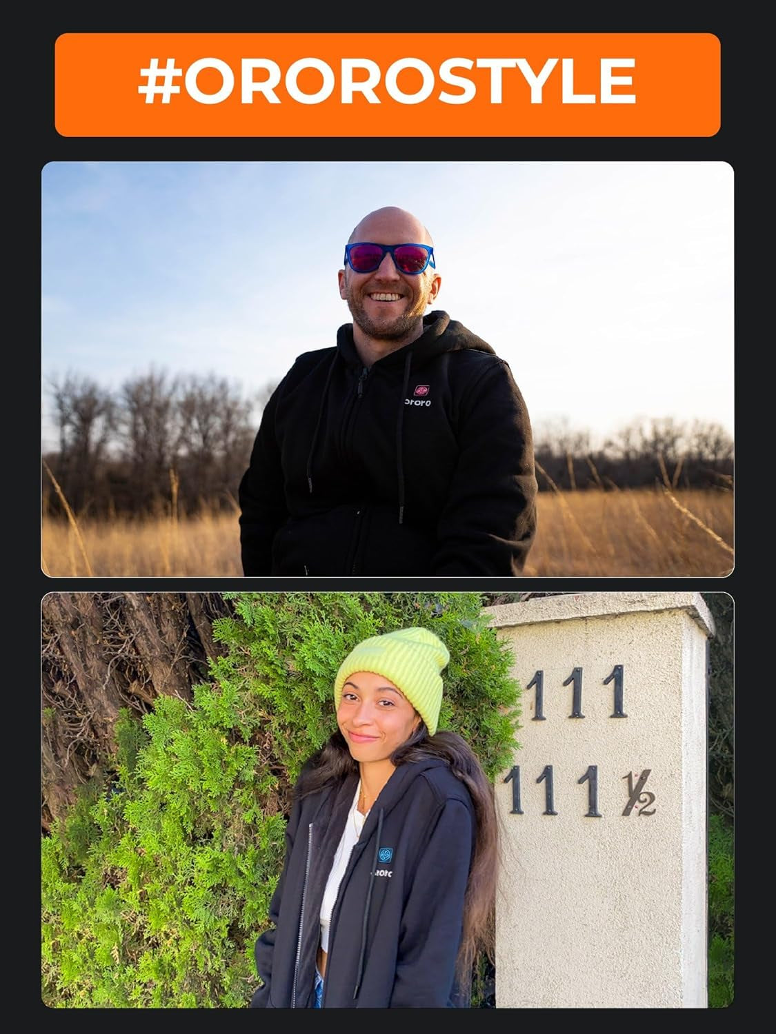 [Upgraded] 4-Zone Heated Hoodie with Heated Collar, Fleece Full-Zip Heated Sweatshirt Hoodie with Battery