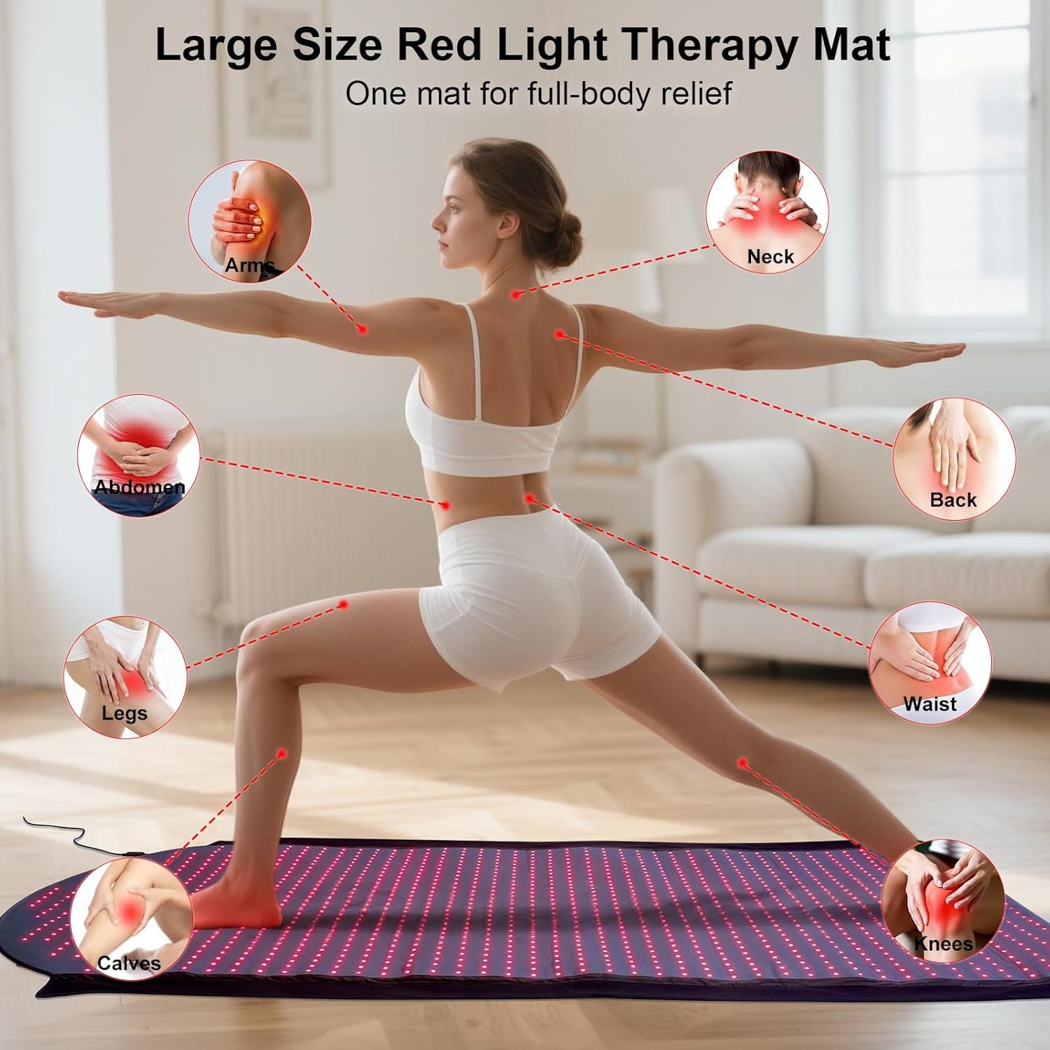 Red Light Therapy Mat for Full Body, 71" X 33" Redlight Therapy Blanket with Premium Leather, 1380 Leds near Infrared Red 660Nm & 850Nm Light Therapy Pad for Pain Relief, Skin Care(1380 Leds)