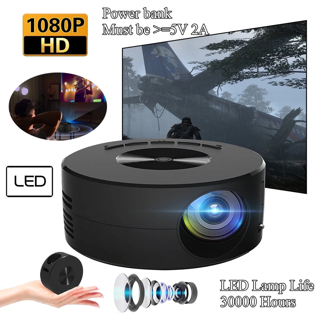 Experience Cinematic Quality Anywhere with the Mini Projector - 1920*1080P HD Home Theater Projector with Remote Control