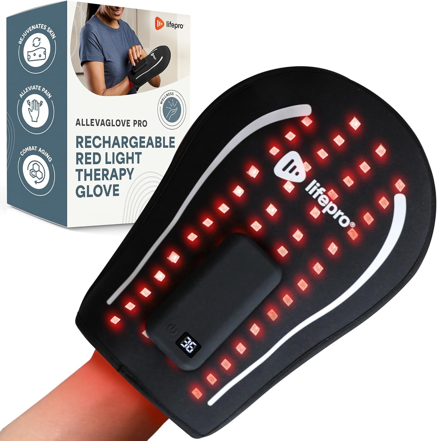 Red Light Therapy for Hands, Feet & Ankles – Cordless Glove & Foot Wrap with Dual Wavelengths (660Nm & 850Nm) Infrared Foot Therapy, Auto Shut-Off Timer for Wellness, Relaxation & Comfort