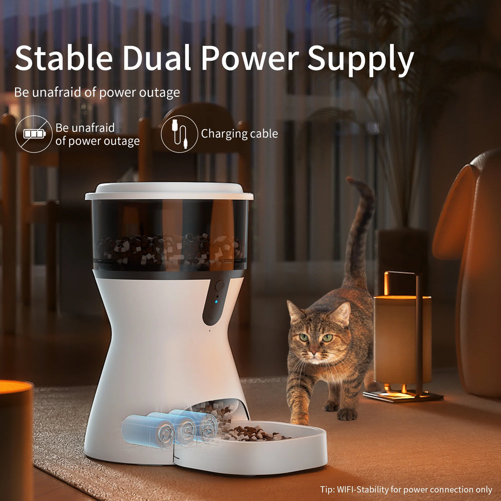 Revolutionary Automatic Cat and Dog Feeder with Smart App Control - 4L Capacity, Voice Recording, and Dual Power Support for Hassle-Free Pet Feeding