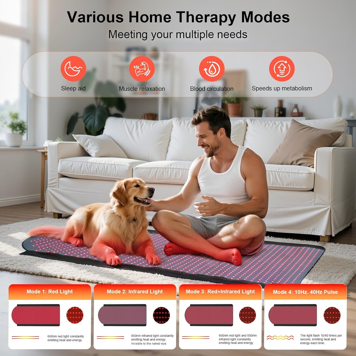 Red Light Therapy Mat for Full Body, 71" X 33" Redlight Therapy Blanket with Premium Leather, 1380 Leds near Infrared Red 660Nm & 850Nm Light Therapy Pad for Pain Relief, Skin Care(1380 Leds)